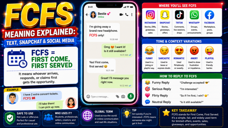 FCFS Meaning Explained: Text, Snapchat & Social Media