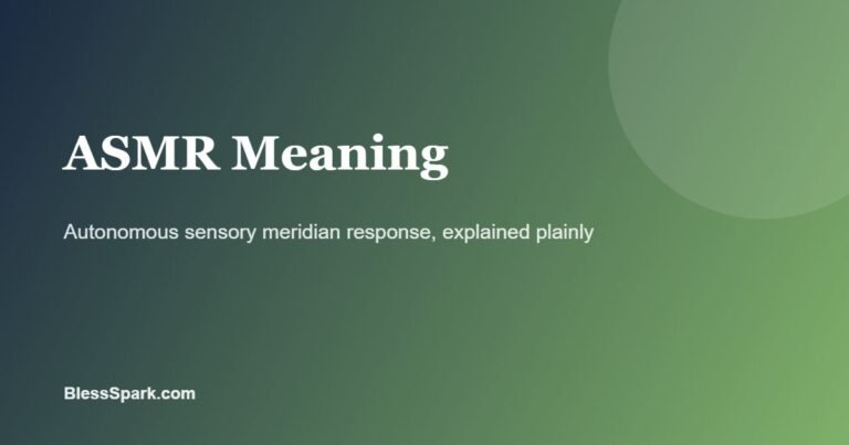 asmr meaning explained on a dark blue and green background