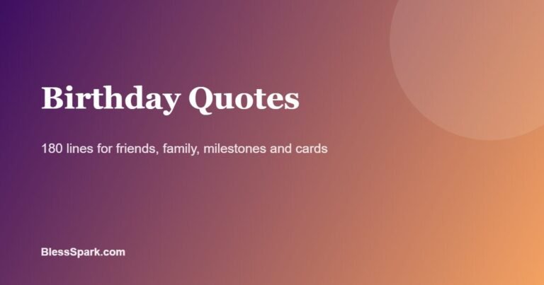 180 birthday quotes on a purple and orange background