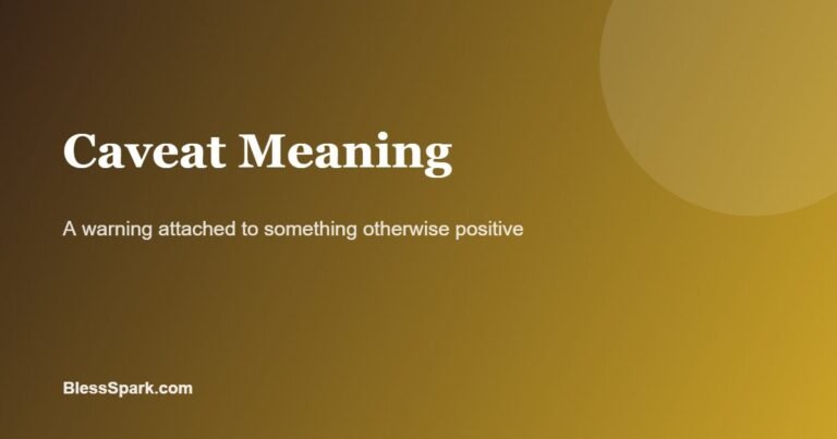 caveat meaning explained on a brown and gold background