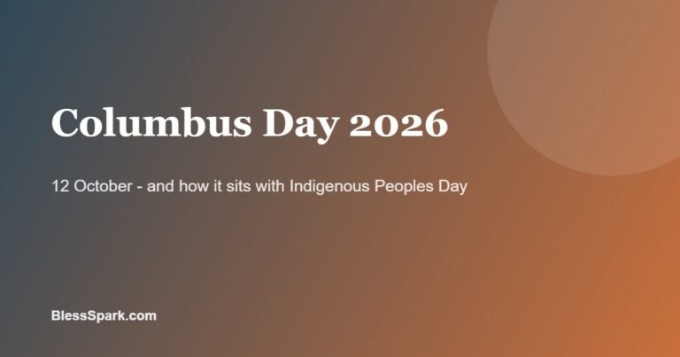 Columbus Day 2026 and Indigenous Peoples Day messages on a slate background
