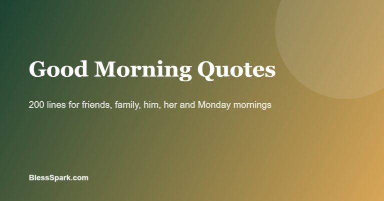200 good morning quotes on a green and gold background
