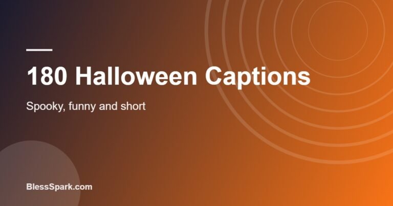 Halloween captions for Instagram over a dark orange spooky background