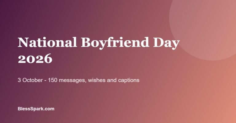 National Boyfriend Day 2026 messages on a plum and coral background