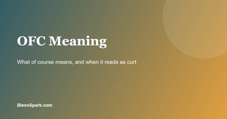 ofc meaning explained on a teal and amber background