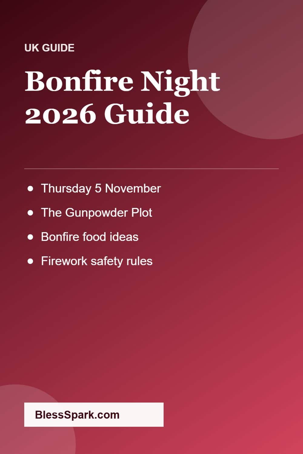 Bonfire Night 2026 date Guy Fawkes story safety