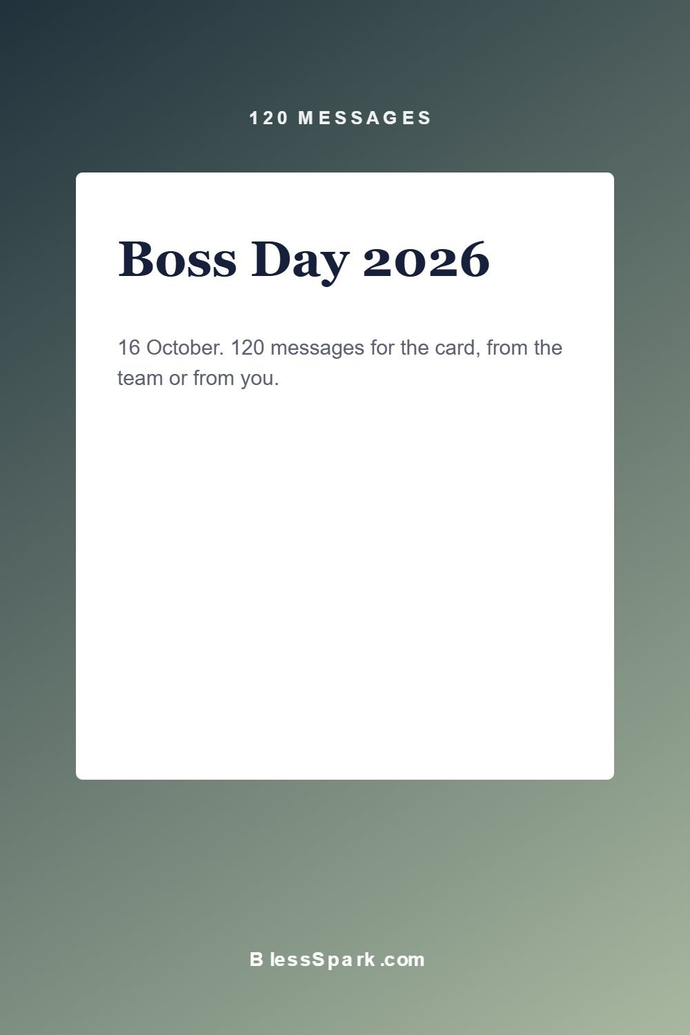 Boss's Day 2026 messages for a card from the team