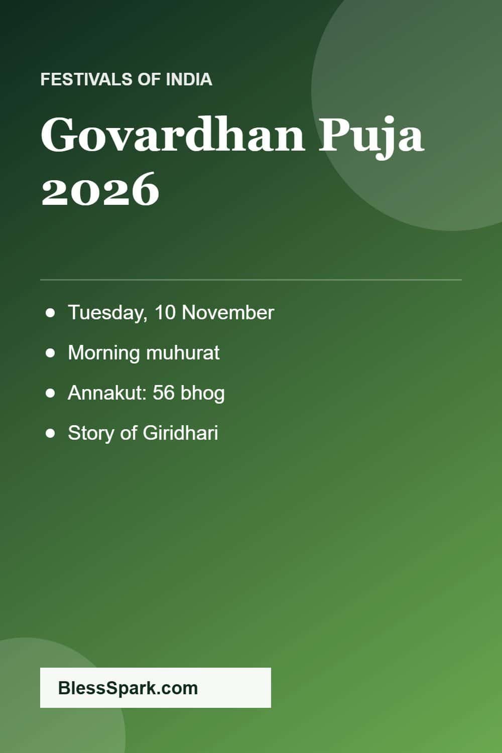 Govardhan Puja 2026 date muhurat annakut