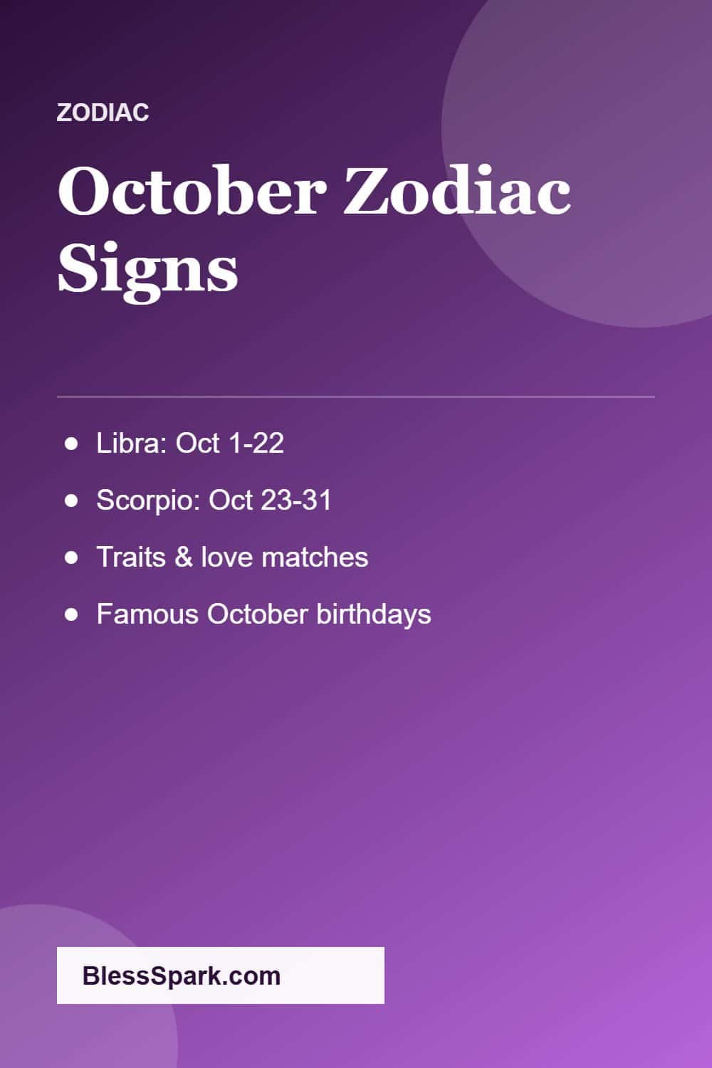 October zodiac sign Libra or Scorpio traits and dates