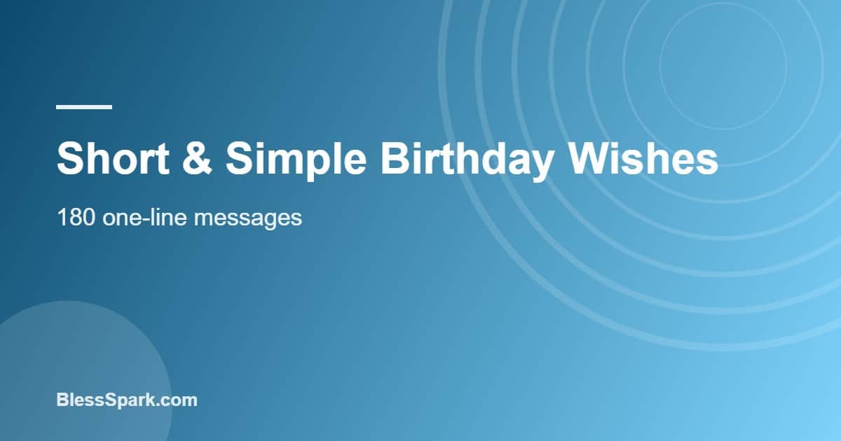 Simple birthday wishes written as a one-line message in a small card
