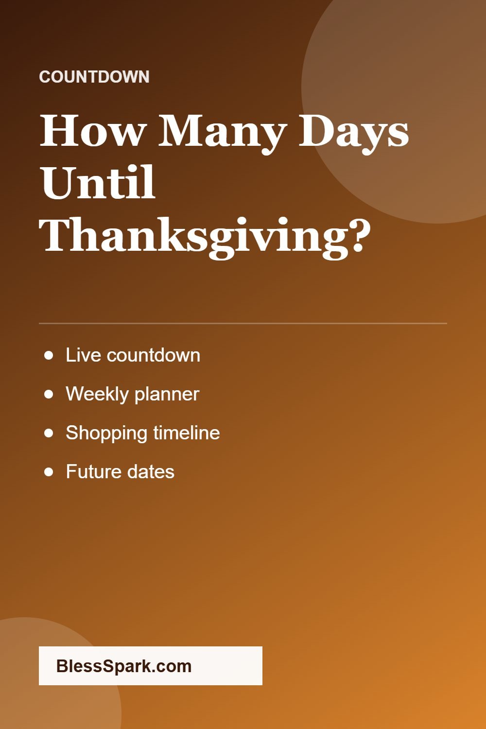 How many days until Thanksgiving 2026 countdown and planner