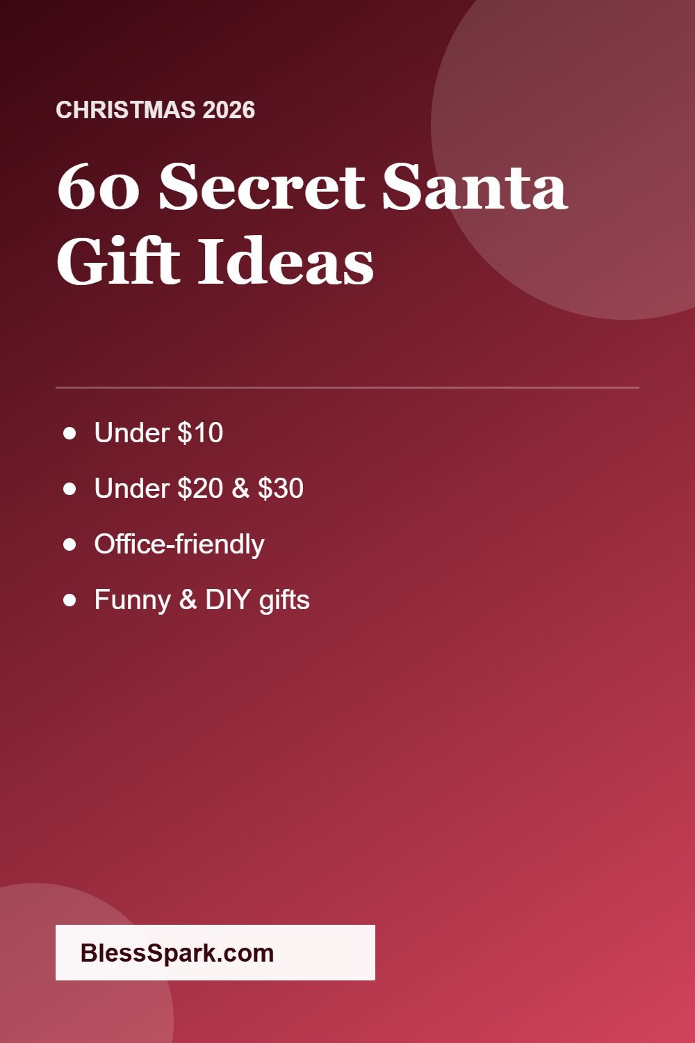 60 Secret Santa gift ideas under 10 20 and 30 dollars